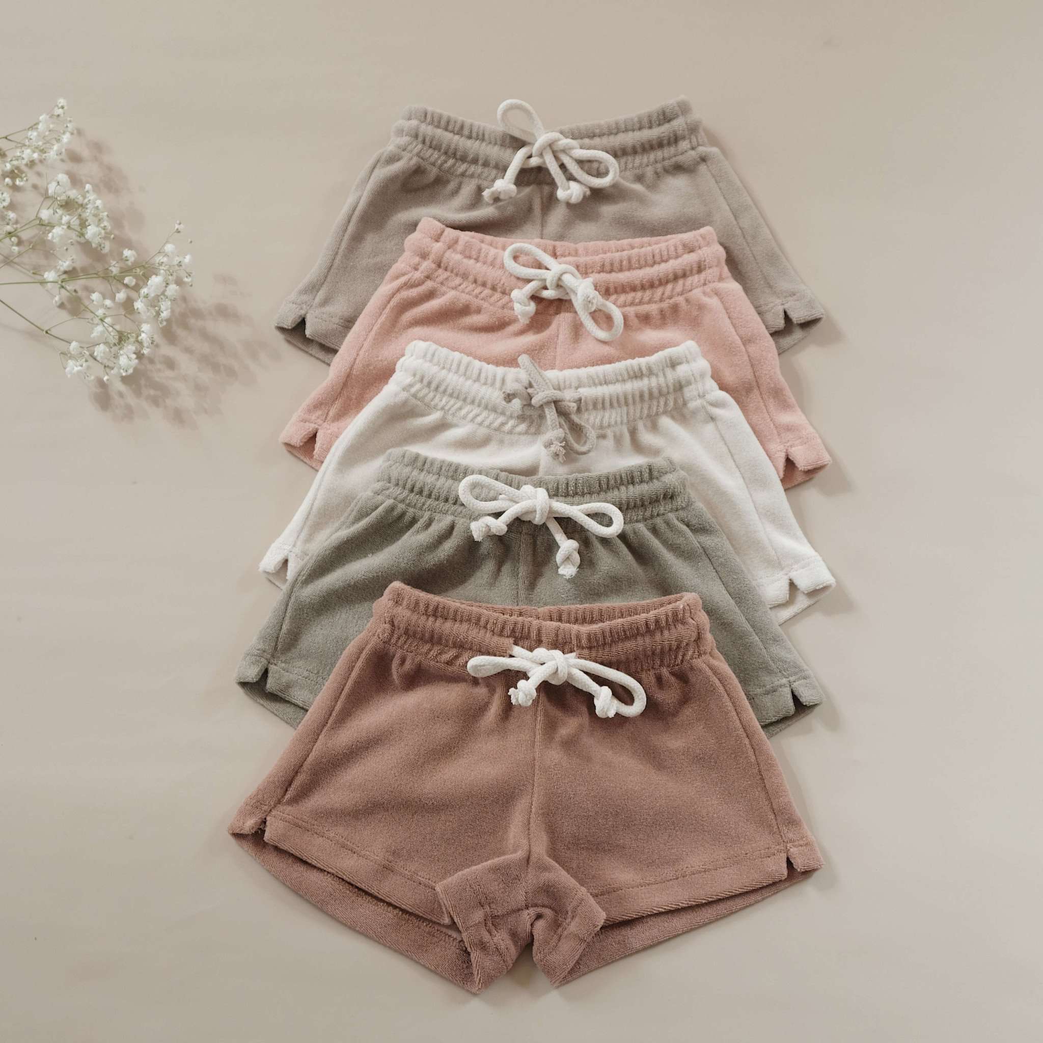 Organic Terry Shorts - Dusty Rose