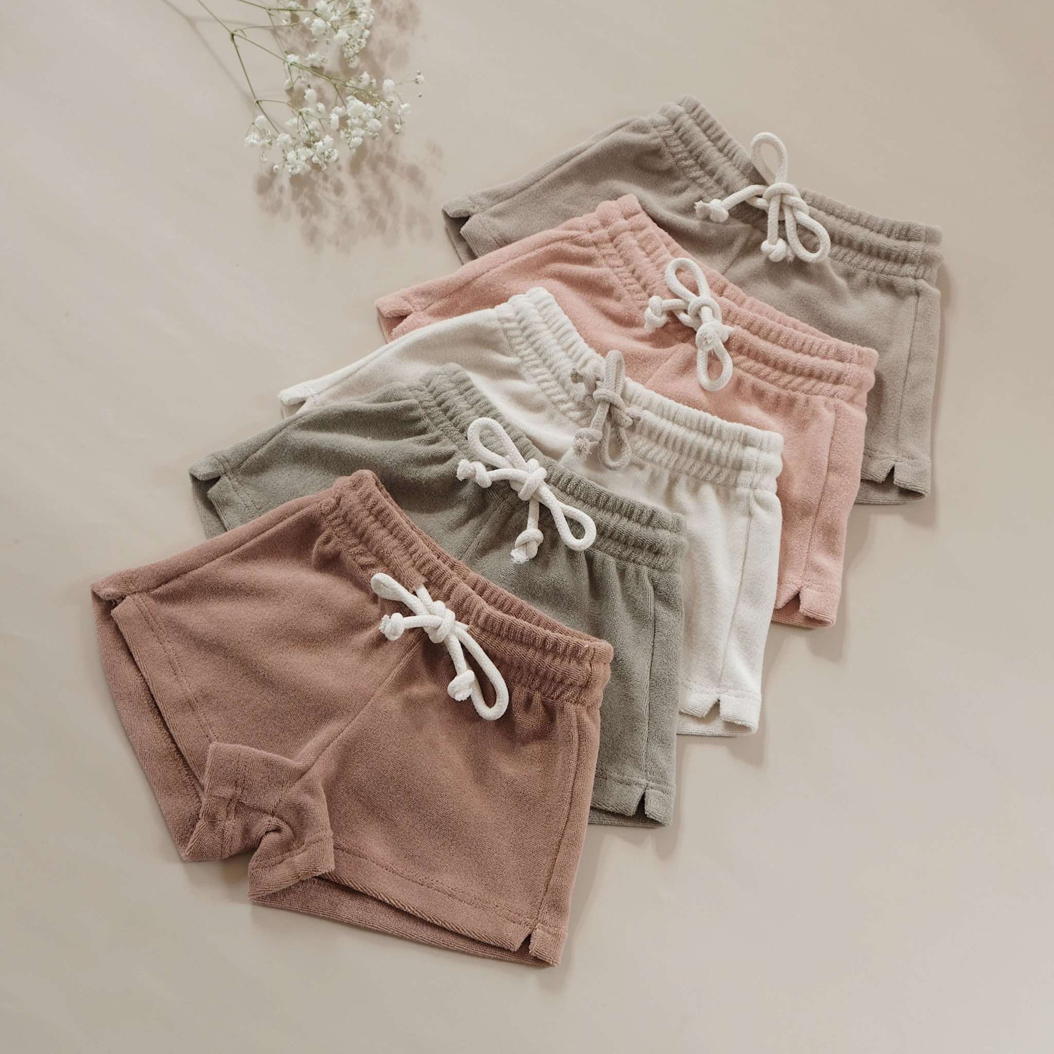 Organic Terry Shorts - Dusty Rose