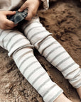 Organic Rib Leggings - Grey Striped