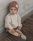 Organic Rib Beanie - Walnut