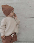 Organic Rib Beanie - Walnut