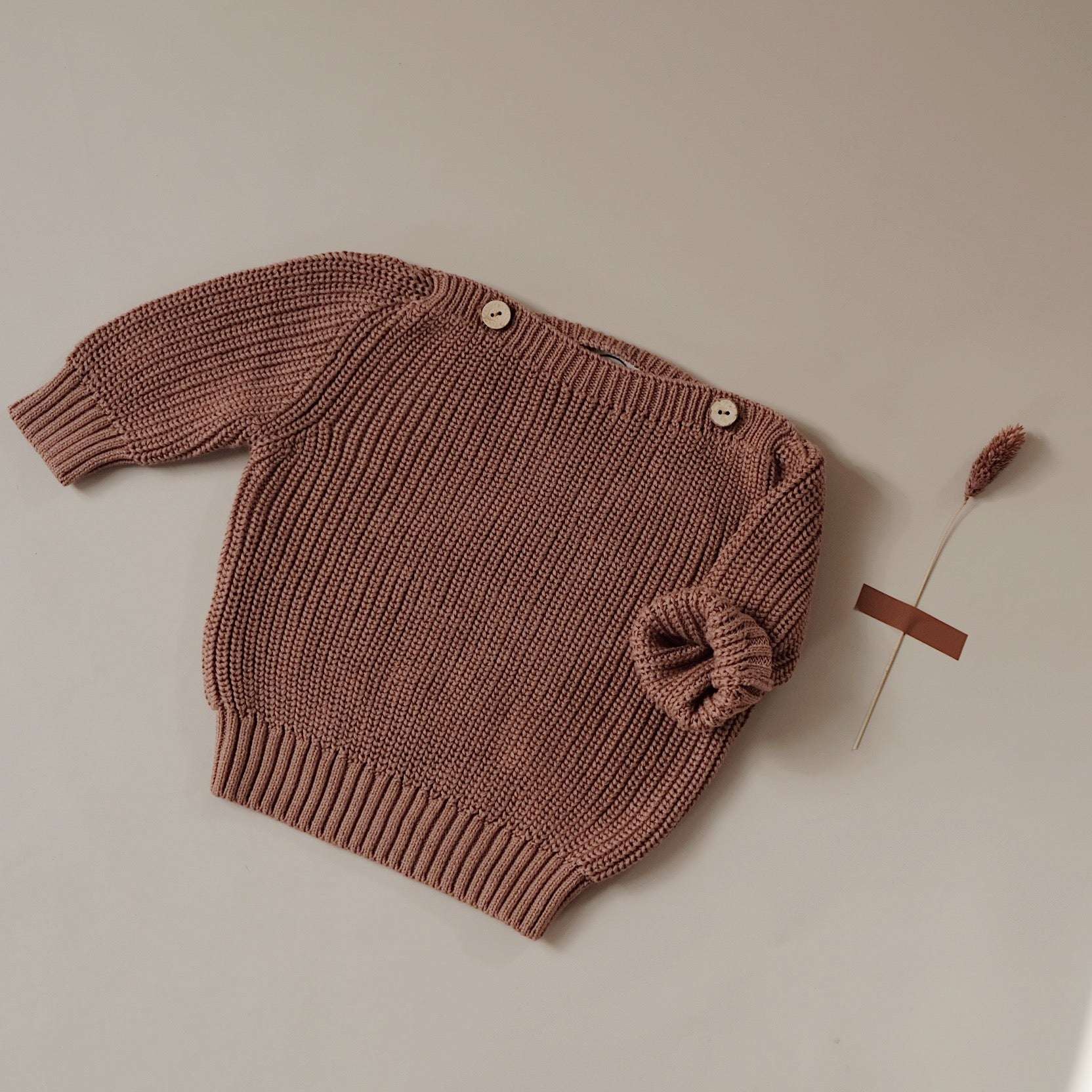 Organic Oversize Knit Jumper - Walnut