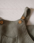 Organic Knit Dungarees - Khaki