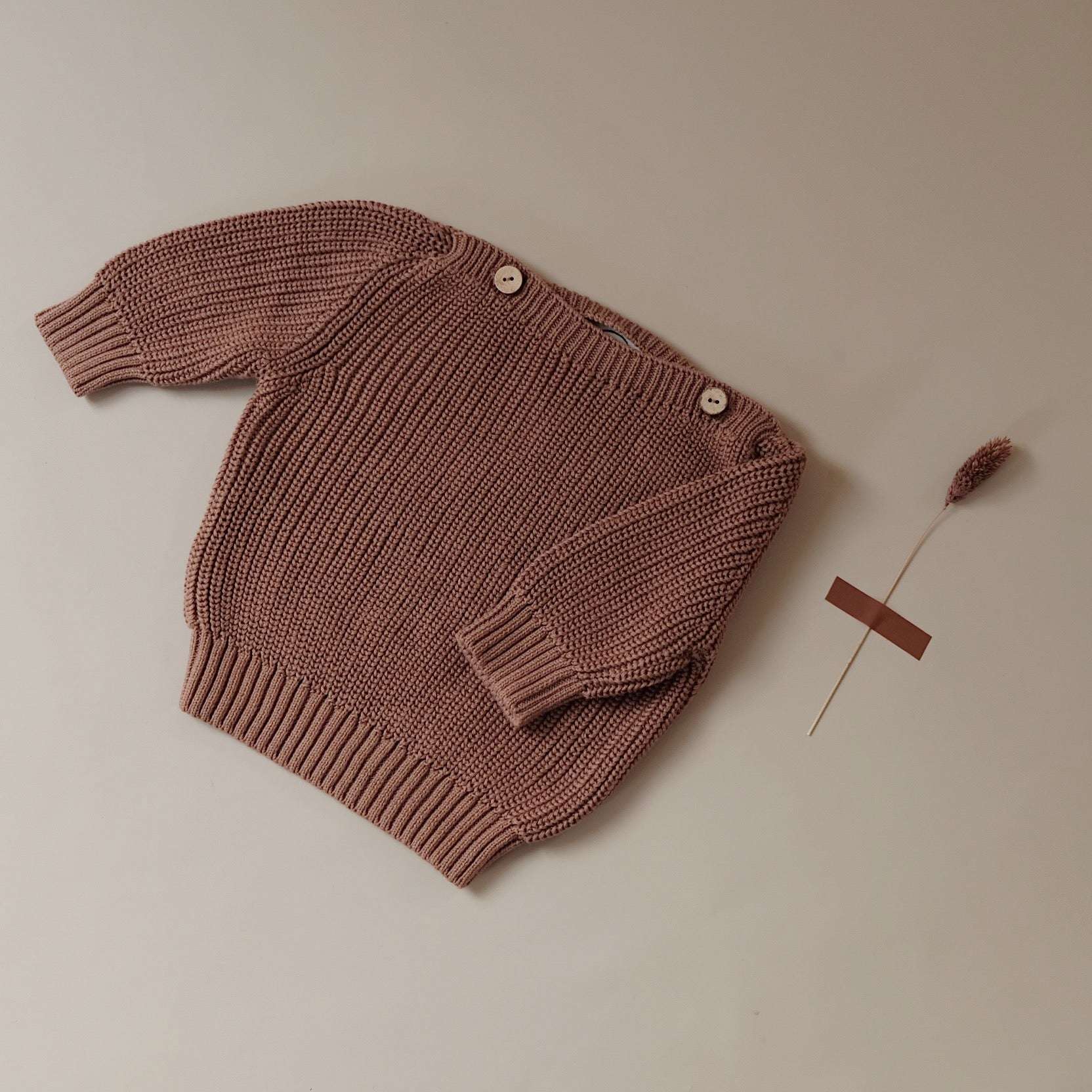 Organic Oversize Knit Jumper - Walnut