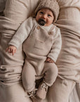 Organic Knit Dungarees - Sand