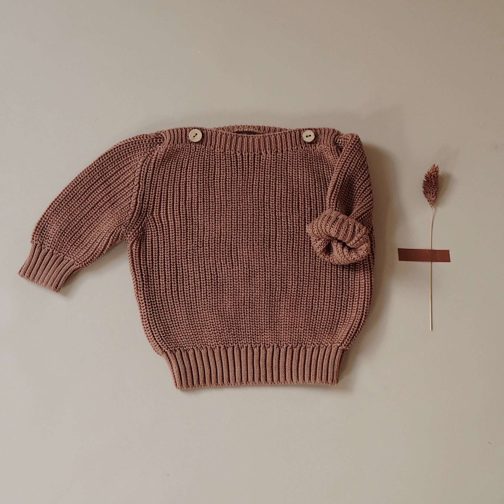 Organic Oversize Knit Jumper - Walnut